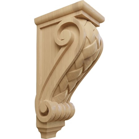 Ekena Millwork 5"W x 7"D x 14"H Large Basket Weave Corbel, Cherry CORW05X07X14BWCH